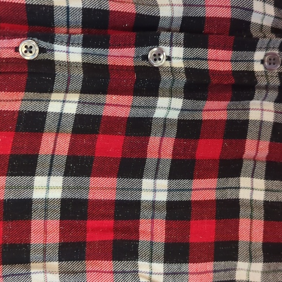 Plaid light flannel w/ some sparkle button down - Picture 3 of 3